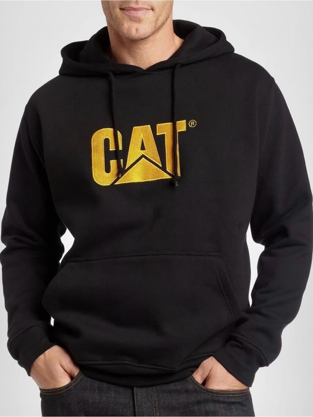 Men's Black Hoodie with Gold CAT Logo